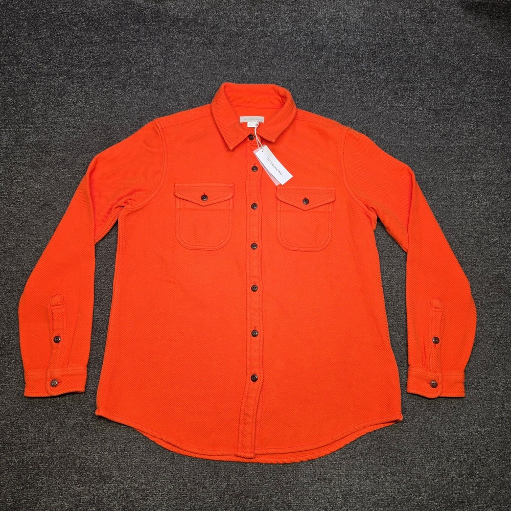 Outerknown Chroma Blanket Shirt Flame Orange Womens XS Organic Cotton Twill NEW